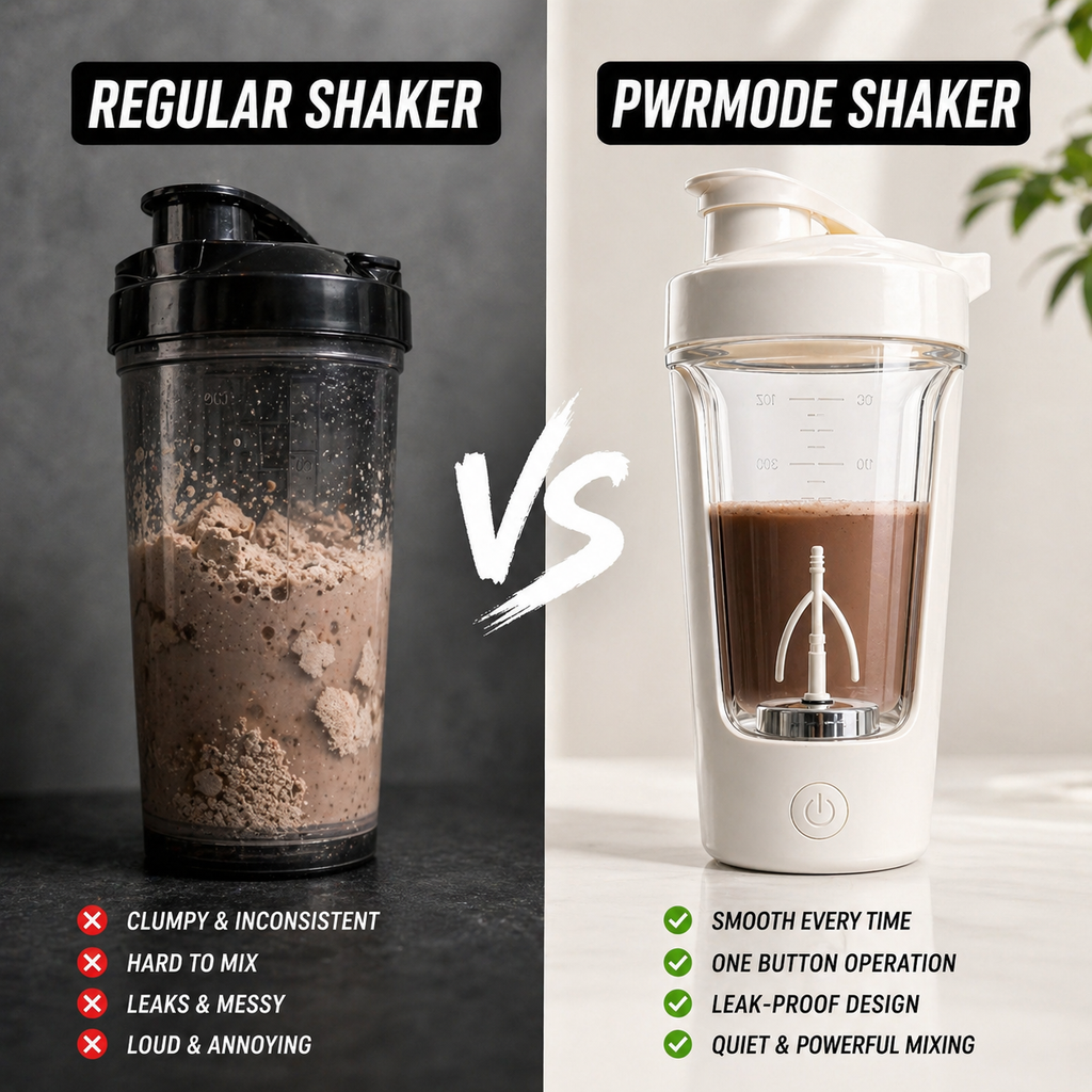PwrMode AutoMix Shaker – Smooth Shakes in Seconds 350ML